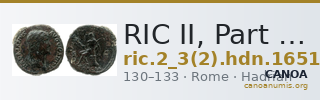 RIC II, Part 3 (second edition) Hadrian 1651 — CANOA