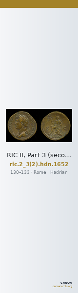 RIC II, Part 3 (second edition) Hadrian 1652 — CANOA