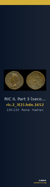 RIC II, Part 3 (second edition) Hadrian 1652 — CANOA