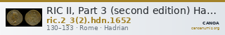 RIC II, Part 3 (second edition) Hadrian 1652 — CANOA