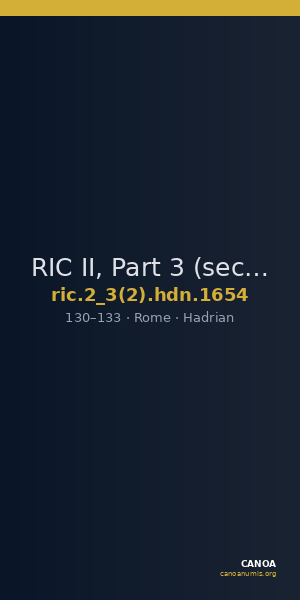 RIC II, Part 3 (second edition) Hadrian 1654 — CANOA