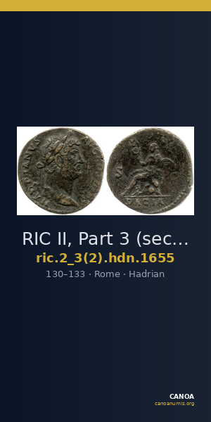 RIC II, Part 3 (second edition) Hadrian 1655 — CANOA