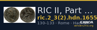 RIC II, Part 3 (second edition) Hadrian 1655 — CANOA