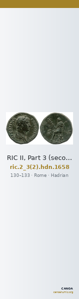 RIC II, Part 3 (second edition) Hadrian 1658 — CANOA