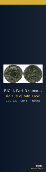 RIC II, Part 3 (second edition) Hadrian 1658 — CANOA