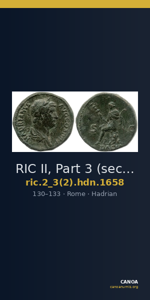 RIC II, Part 3 (second edition) Hadrian 1658 — CANOA