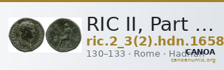RIC II, Part 3 (second edition) Hadrian 1658 — CANOA