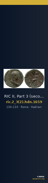 RIC II, Part 3 (second edition) Hadrian 1659 — CANOA