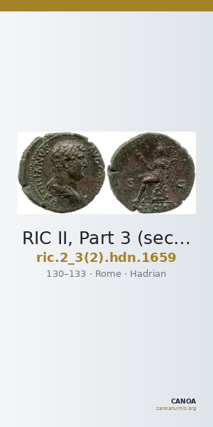 RIC II, Part 3 (second edition) Hadrian 1659 — CANOA