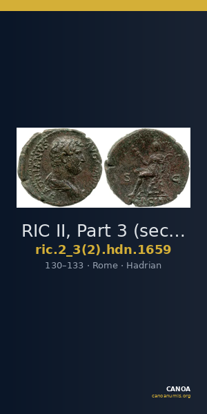RIC II, Part 3 (second edition) Hadrian 1659 — CANOA