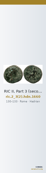 RIC II, Part 3 (second edition) Hadrian 1660 — CANOA
