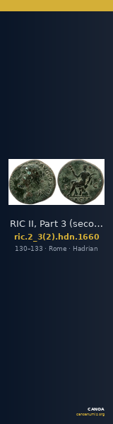 RIC II, Part 3 (second edition) Hadrian 1660 — CANOA