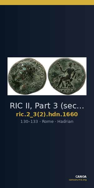 RIC II, Part 3 (second edition) Hadrian 1660 — CANOA