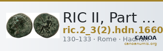 RIC II, Part 3 (second edition) Hadrian 1660 — CANOA