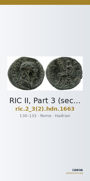 RIC II, Part 3 (second edition) Hadrian 1663 — CANOA