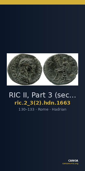 RIC II, Part 3 (second edition) Hadrian 1663 — CANOA