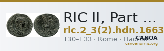 RIC II, Part 3 (second edition) Hadrian 1663 — CANOA