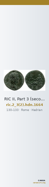 RIC II, Part 3 (second edition) Hadrian 1664 — CANOA