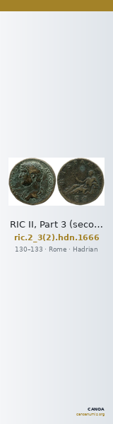 RIC II, Part 3 (second edition) Hadrian 1666 — CANOA