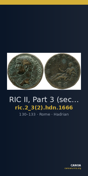 RIC II, Part 3 (second edition) Hadrian 1666 — CANOA
