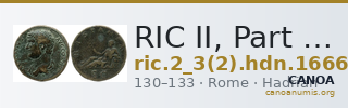 RIC II, Part 3 (second edition) Hadrian 1666 — CANOA