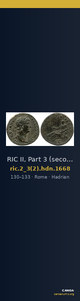 RIC II, Part 3 (second edition) Hadrian 1668 — CANOA