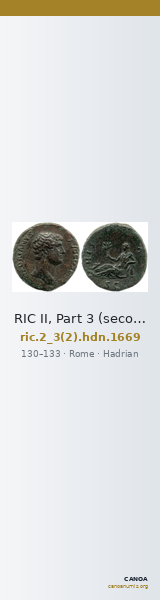RIC II, Part 3 (second edition) Hadrian 1669 — CANOA