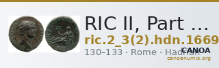 RIC II, Part 3 (second edition) Hadrian 1669 — CANOA