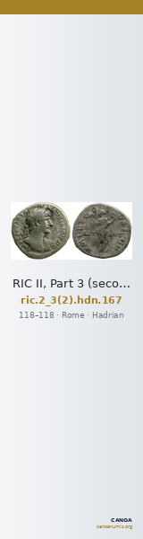RIC II, Part 3 (second edition) Hadrian 167 — CANOA