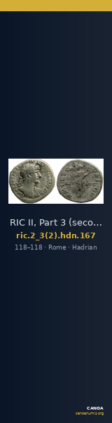 RIC II, Part 3 (second edition) Hadrian 167 — CANOA