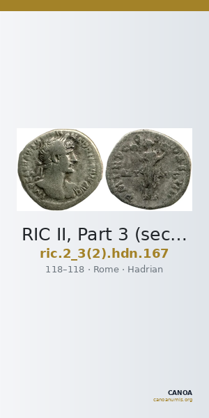 RIC II, Part 3 (second edition) Hadrian 167 — CANOA