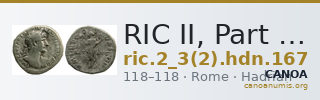 RIC II, Part 3 (second edition) Hadrian 167 — CANOA