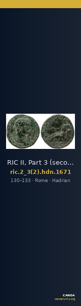 RIC II, Part 3 (second edition) Hadrian 1671 — CANOA
