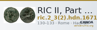 RIC II, Part 3 (second edition) Hadrian 1671 — CANOA