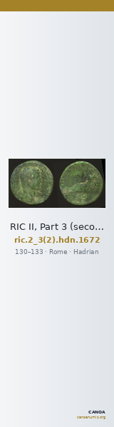 RIC II, Part 3 (second edition) Hadrian 1672 — CANOA