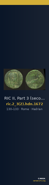 RIC II, Part 3 (second edition) Hadrian 1672 — CANOA