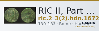 RIC II, Part 3 (second edition) Hadrian 1672 — CANOA