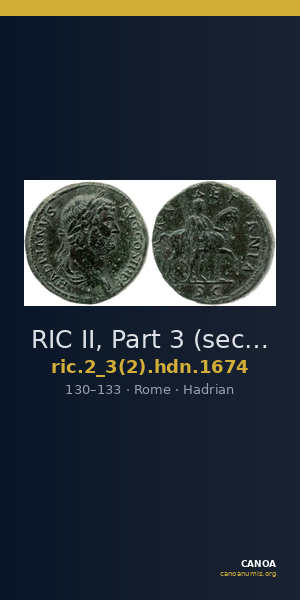 RIC II, Part 3 (second edition) Hadrian 1674 — CANOA