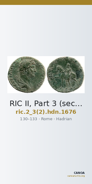 RIC II, Part 3 (second edition) Hadrian 1676 — CANOA