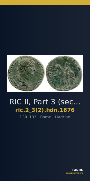 RIC II, Part 3 (second edition) Hadrian 1676 — CANOA