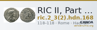 RIC II, Part 3 (second edition) Hadrian 168 — CANOA