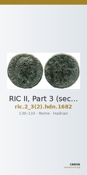 RIC II, Part 3 (second edition) Hadrian 1682 — CANOA