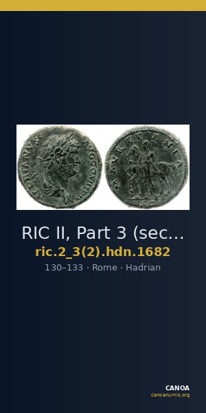 RIC II, Part 3 (second edition) Hadrian 1682 — CANOA