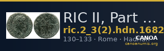 RIC II, Part 3 (second edition) Hadrian 1682 — CANOA