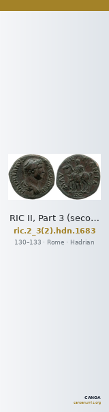 RIC II, Part 3 (second edition) Hadrian 1683 — CANOA
