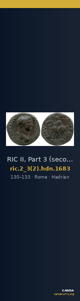 RIC II, Part 3 (second edition) Hadrian 1683 — CANOA