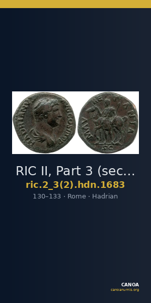 RIC II, Part 3 (second edition) Hadrian 1683 — CANOA
