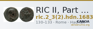 RIC II, Part 3 (second edition) Hadrian 1683 — CANOA