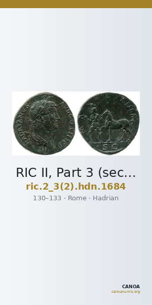 RIC II, Part 3 (second edition) Hadrian 1684 — CANOA