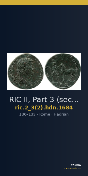 RIC II, Part 3 (second edition) Hadrian 1684 — CANOA
